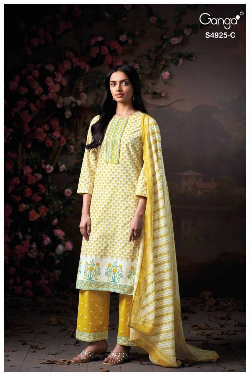DHRISHA 4925 Series By Ganga Fashion Beautiful Festive Suits Stylish Colorful Fancy Casual Wear & Ethnic Wear PREMIUM COTTON Print Dresses At Wholesale Price